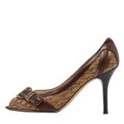 Pre-owned Canvas heels Dior Vintage , Brown , Dames