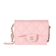 Pre-owned Leather wallets Chanel Vintage , Pink , Dames