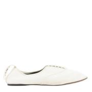 Pre-owned Leather flats Loewe Pre-owned , White , Dames