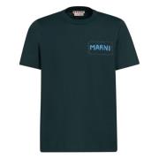 katoenen t-shirt met patch Marni , Green , Heren