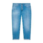 Bootcut Jeans met Vervaagde Dijen Dondup , Blue , Dames