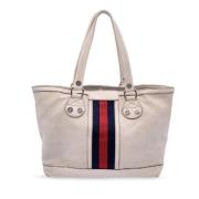 Pre-owned Leather totes Gucci Vintage , Beige , Dames