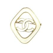 Pre-owned Metal brooches Chanel Vintage , Yellow , Dames