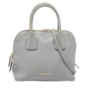 Pre-owned Leather handbags Burberry Vintage , Gray , Dames