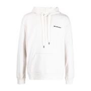 Geborduurde Logo Hoodie Ecru Sweatshirt Isabel Marant , White , Heren