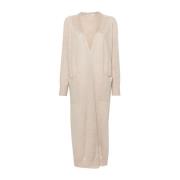 Beige Cashmere Lange Gebreide Trui Max Mara , Beige , Dames