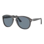 Transparante grijze zonnebril blauwe lenzen Persol , Gray , Heren