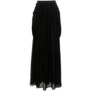 Zwarte Chiffon Geplooide Rok Max Mara , Black , Dames