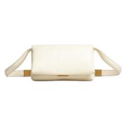 Kleine witte leren prisma tas Marni , Beige , Dames