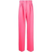 Fuchsia Wide-Leg Tailored Trousers Sportmax , Pink , Dames