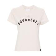 Logo Patch Jersey Top Courrèges , Pink , Dames