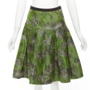 Pre-owned Silk bottoms Oscar De La Renta Pre-owned , Green , Dames