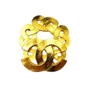 Pre-owned Metal brooches Chanel Vintage , Yellow , Dames