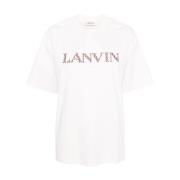 Zachte Jersey Logo T-shirts en Polos Lanvin , Pink , Dames