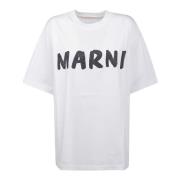 Casual Katoenen T-shirt in Verschillende Kleuren Marni , White , Dames