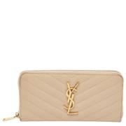 Pre-owned Leather wallets Yves Saint Laurent Vintage , Beige , Dames