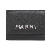 Leren sleutelhouder met reparatie Marni , Black , Heren