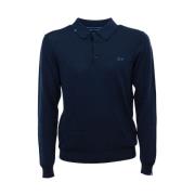 Solid Polo Sweater Sun68 , Blue , Heren