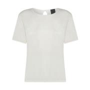 Cupro Crew Neck T-Shirt Trendy Style RRD , White , Dames