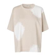 Gedrukte Oversize T-shirt Beige Melange Masai , Beige , Dames