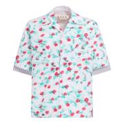 Poplin bowling shirt met contrasterende achterkant Marni , Multicolor ...