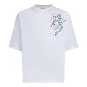 jersey T-shirt met drakenprint Marni , White , Heren