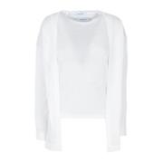 Witte Sweater Set Diamant Gebreid Gran Sasso , White , Dames