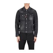 Zwarte Stretch Denim Jack Dsquared2 , Black , Heren