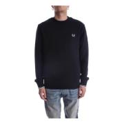 Blauwe Iconische Logo Sweatshirt voor Heren Fred Perry , Blue , Heren