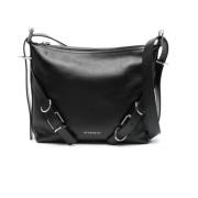 Zwarte Leren Schoudertas met Gespdetail Givenchy , Black , Heren