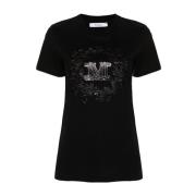 Zwarte T-shirts en Polos met Strass Versiering Max Mara , Black , Dame...