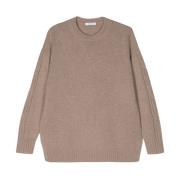 Almond Beige Cashmere Crew Neck Sweater Max Mara , Beige , Dames