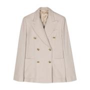 Beige Textuur Katoenen Jas Max Mara , Beige , Dames