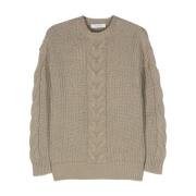 Cable-Knit Crewneck Jumper Sweaters Max Mara , Green , Dames