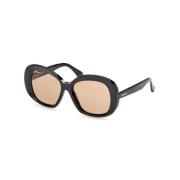 Edna Zonnebril Zwart Glanzend Kussenstijl Max Mara , Black , Dames