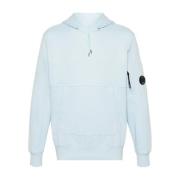 Hoge hals hoodie met logo detail C.p. Company , Blue , Heren