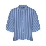 Korte mouw shirt Marina/Olga Blauw Vero Moda , Blue , Dames
