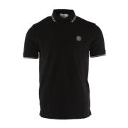 Slim Fit Zwarte Polo Shirt Stone Island , Black , Heren