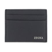 Leren kaarthouder Ermenegildo Zegna , Black , Heren