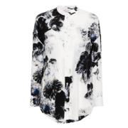 Bloemenprint Overhemd met Kraag Alexander McQueen , Multicolor , Dames