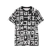 Alien Alphabet Oversized T-shirt Zwart Wit Walter Van Beirendonck , Mu...