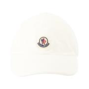 Fluwelen Pet met Logo Patch Moncler , White , Dames