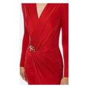 Red Carpet Jurk Cupro Accessoire Elisabetta Franchi , Red , Dames