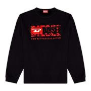Sweatshirt with layered logos Diesel , Black , Heren