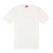 Logo-print T-shirt in mercerised cotton Diesel , White , Heren