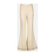 Zijden Flared Broek Prada , Beige , Dames