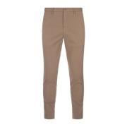 Bruine Slim-Fit Stretch Katoenen Broek Incotex , Brown , Heren