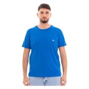 Blauwe Adelaar Logo T-shirts en Polos Emporio Armani , Blue , Heren