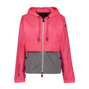 Bicolor Hooded Ritsjack Moncler , Pink , Dames