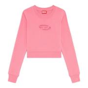 Cropped sweatshirt with cut-out logo Diesel , Pink , Dames
